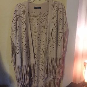 Faux suede shawl